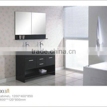 double sinks black solid wood bathroom furiture