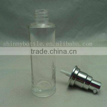 cosmetic essence glass packing bottle with pump head