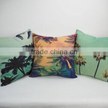 Throw decorative hotel pillows square plain patterned cushion cover scenery digital printing pillow case