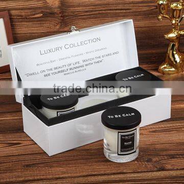 Luxury Scented Soy Wax Candle Set in Glass Jar