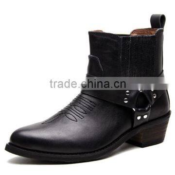 Cowhide leather fashion men and women western ankle boots botas factory