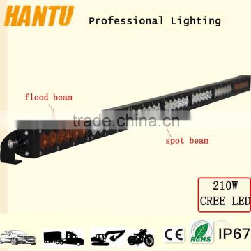 210w car light bar single row led light bar amber and white headlight