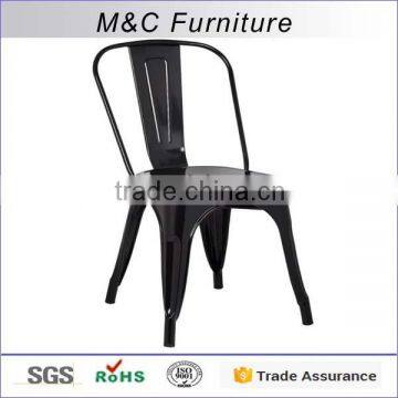 No Folded Black Outdoor Steel Furniture With Backrest