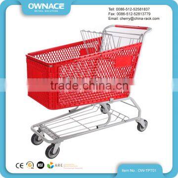 Hot Sale Supermarket Plastic Shopping Trolley Cart