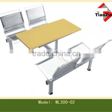 Stainless steel canteen furniture 4 seater