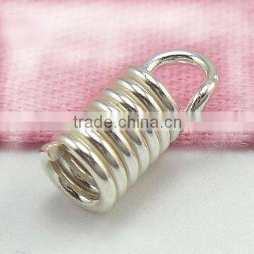 3*8mmsterling silver spring end cap for jewelry