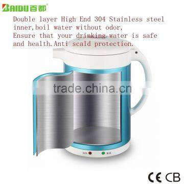 Baidu Household Appliance Double Layer SUS304 Stainless Steel Electric Tea Maker Kettle Heat Preservation for Milk Coffee Tea photo-2