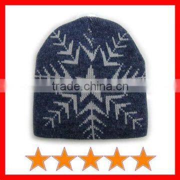 Jacquard mens knitted hat