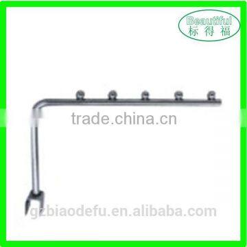 chrome metal display hook with beads for square tube