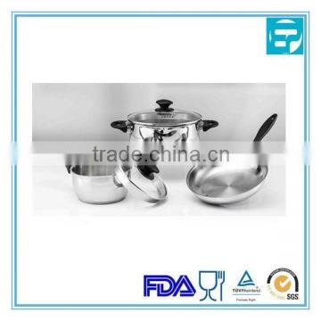 Stainless Steel Cookware Set Fry Pots Pans Saucepan Casserole bakelite