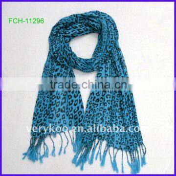 Fashion Leopard Printed Cotton Scarf (FCH-11296)