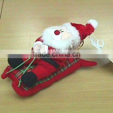 5 inch Plush Santa with Sleight