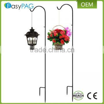 Wholesale 1.5m metal iron shepherd hook , lantern and flower hooks