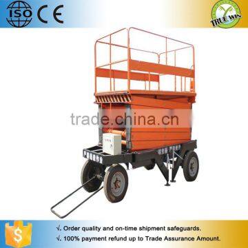 1000kg loading capacity self-propelled Compact four-wheel scissor lift table with CE