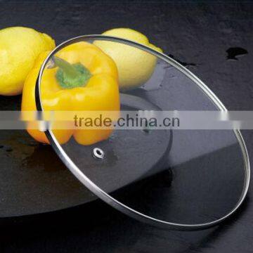 ss rim glass lid Cookware Parts Glass Pot Lid Flat Glass cover