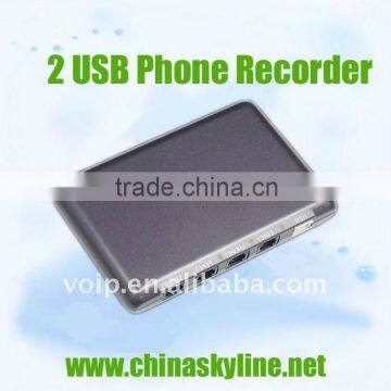 support FSK and DTMF, 2 lines usb telephone recorder