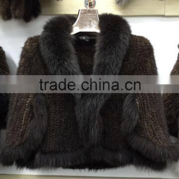 New Arrival Knitted Natural Mink Fur Shawl for Women photo-2