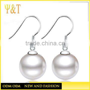 Wholesale 925 Sterling Silver Earrings Women Ladies Shell Pearl Stud Earrings High Quality New Fashion Anti-allergic Earrings