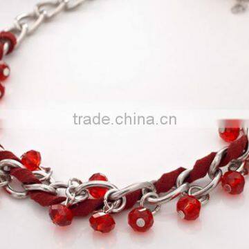 Exclusive Design National Hand-woven Red Roped Beaded Curved Needle Diy Crystal Necklace Choker Necklace photo-4