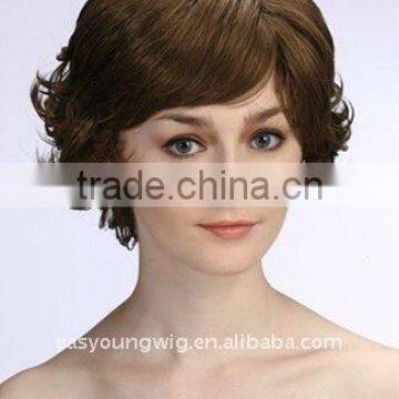 China wholesale factory curly synthetic short full lace hair wigs