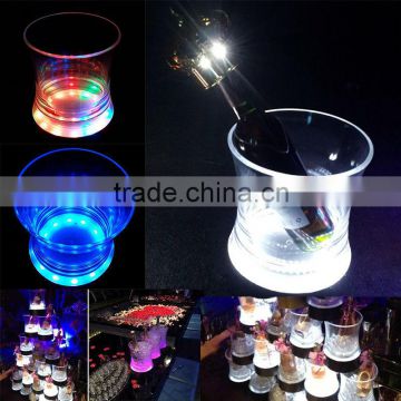 New custom plastic acrylic led ice bucket for wine promotion