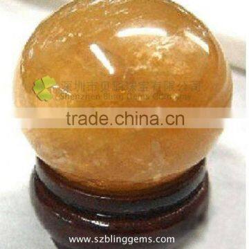 Hot seller natural semi precious gemstone spheres Yellow iceland crystal