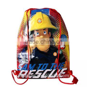 Promotional kids cartoon printing drawstring bag