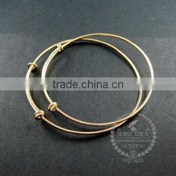 65mm diameter brass 14K gold plated simple wiring bracelet for beading DIY jewelry supplies 1900036