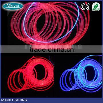 3mm polymer side glow fiber optic cable lighting for wedding decoration