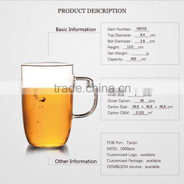 christmas sales high borosilicate glass beer mugs for 400ml