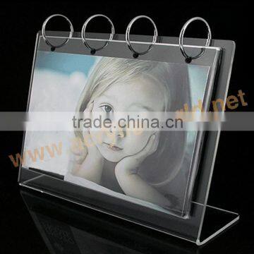 L shape transparent desktop acrylic calendar holder