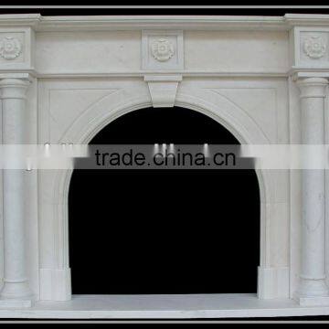 Hand-carved Natural Indoor Marble Fireplace Mantel