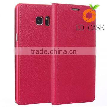 Genuine Leather Case For Samsung Galaxy S6 Edge Luxury Wallet Stand Photo Slot Real Leather Case photo-2
