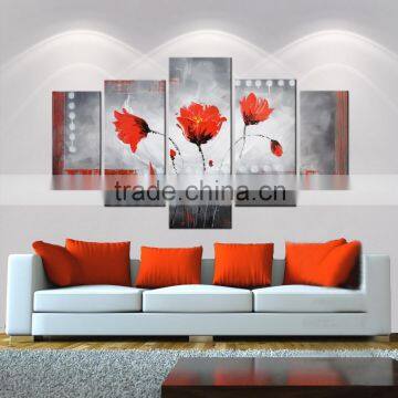 handmade 5 pieces flower oil painting craft for decor