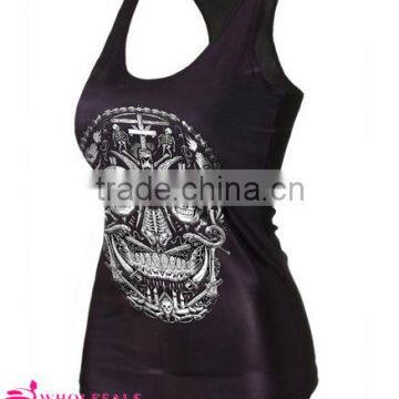 Black Scary Ladies Skull Snake 3D Printed Tank Top BX121 Tank Top Women photo-2