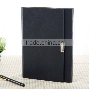 luxury embroider pu leater business notebook with clasp closure