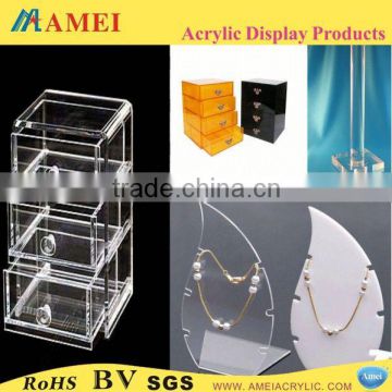 Top selling crystal 3 drawer glass mirror jewelry box