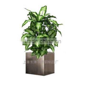 Stainless steel cube flower pot