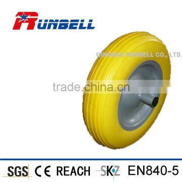 3.50-8 PU Wheelbarrow Wheels with Axles Bolted