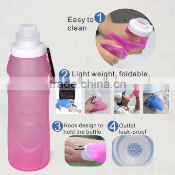 BPA Free Silicone Collapsible Sport Water Bottle photo-3