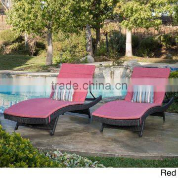 Furniture of rattan sun lounger, pool furniture fabric, outdoor sun lounger