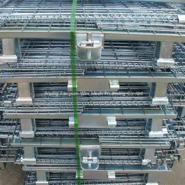 1.2X1.0m Collapsible Folding Warehouse Logistic Trolley Roll Wire Mesh Storage Cage photo-4