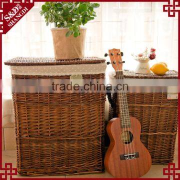 S&D Wicker House Hold Storage Basket Rattan Hamper Basket Wicker Laundry Basket With Linner photo-2
