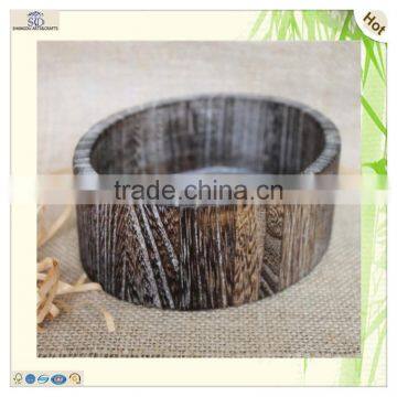Burning Colored Round Wood Food Warming Tray photo-3