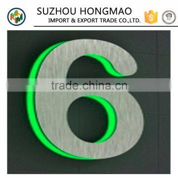 Rust Free Wall Mounted Brushed Stainless Steel LED House Numbers photo-2