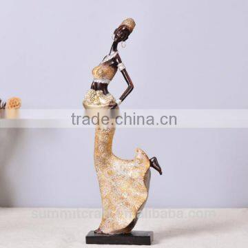 Unique Style Resin Black African Lady Dancing Figurines photo-3