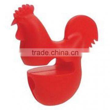 Silicone Hen or Pig Pot Clip Heat Resistant Spoons Holder photo-6
