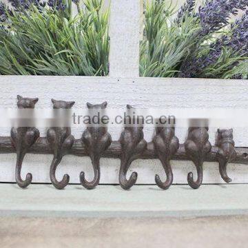 The England style antique cast wrought iron wall key hook