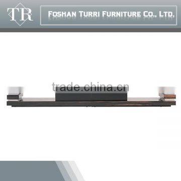 Classical Ebony Veneer Natural Marble TV Stand photo-2