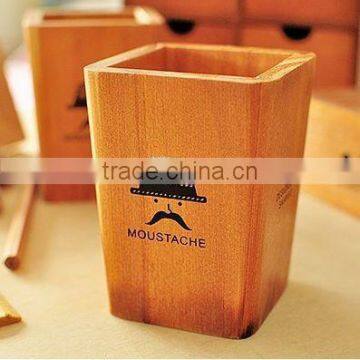 Colorful Wooden Pencil Storage Box/pen Container Wood photo-3